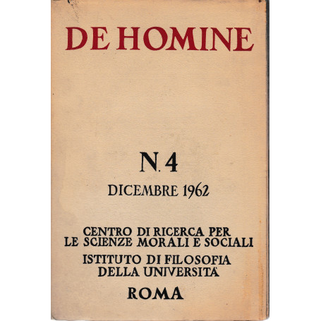 De Homine. n°4 Dicembre 1962