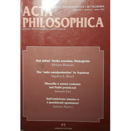 Acta Philosophica (fascicolo I  volume 2  anno 1993)